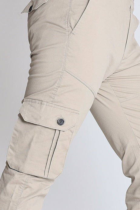 Cotton 6 Pocket Cargo Trouser-Sand
