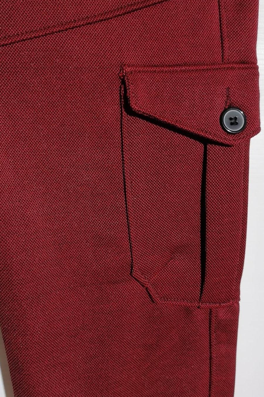 6 Pocket Knitted Cargo Trouser-Vine Red