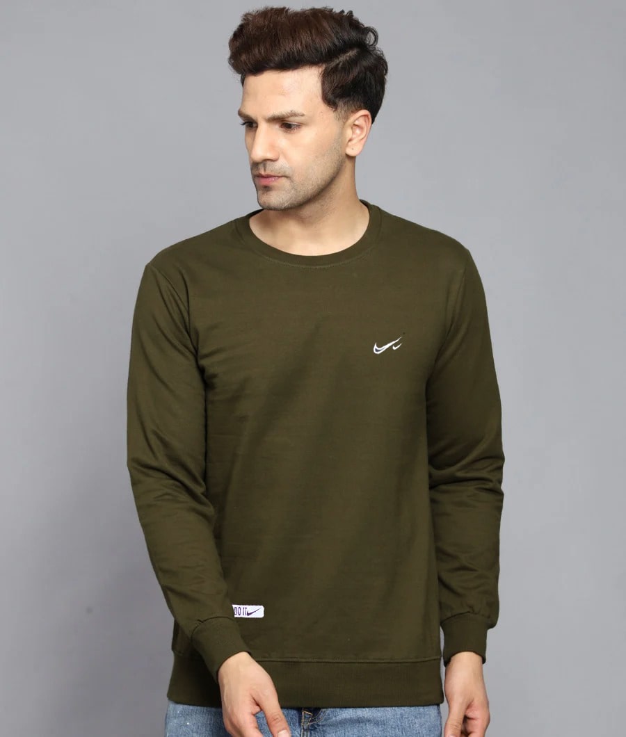 Casual Nike Sweatshirt Export Quality-Solider Green