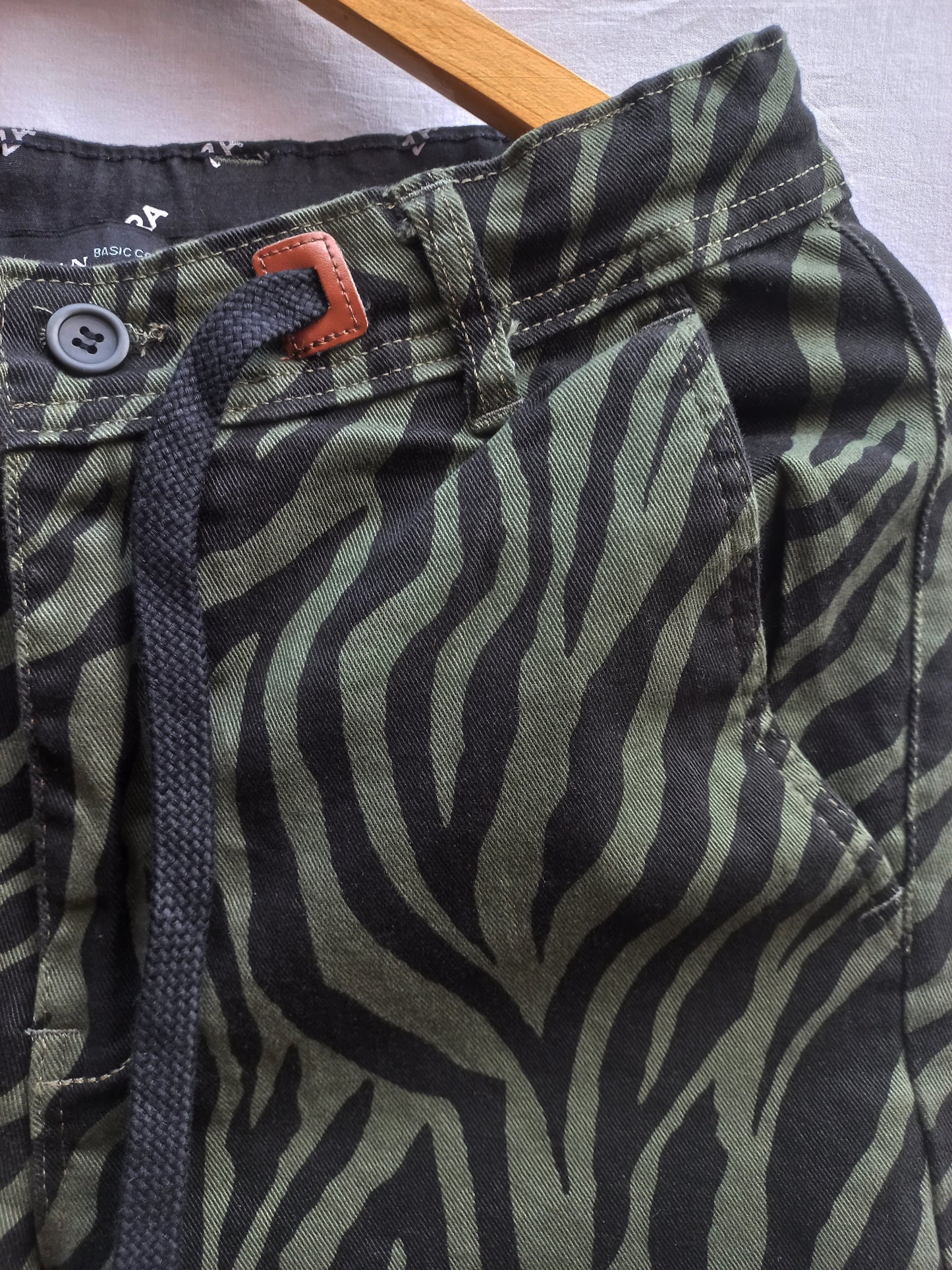 Camo Zebra Green Print Short