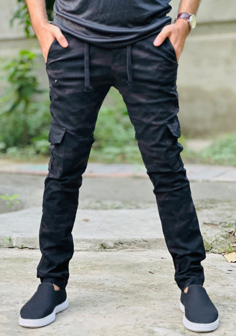 Men Cargo Camo Denim Cotton Pant