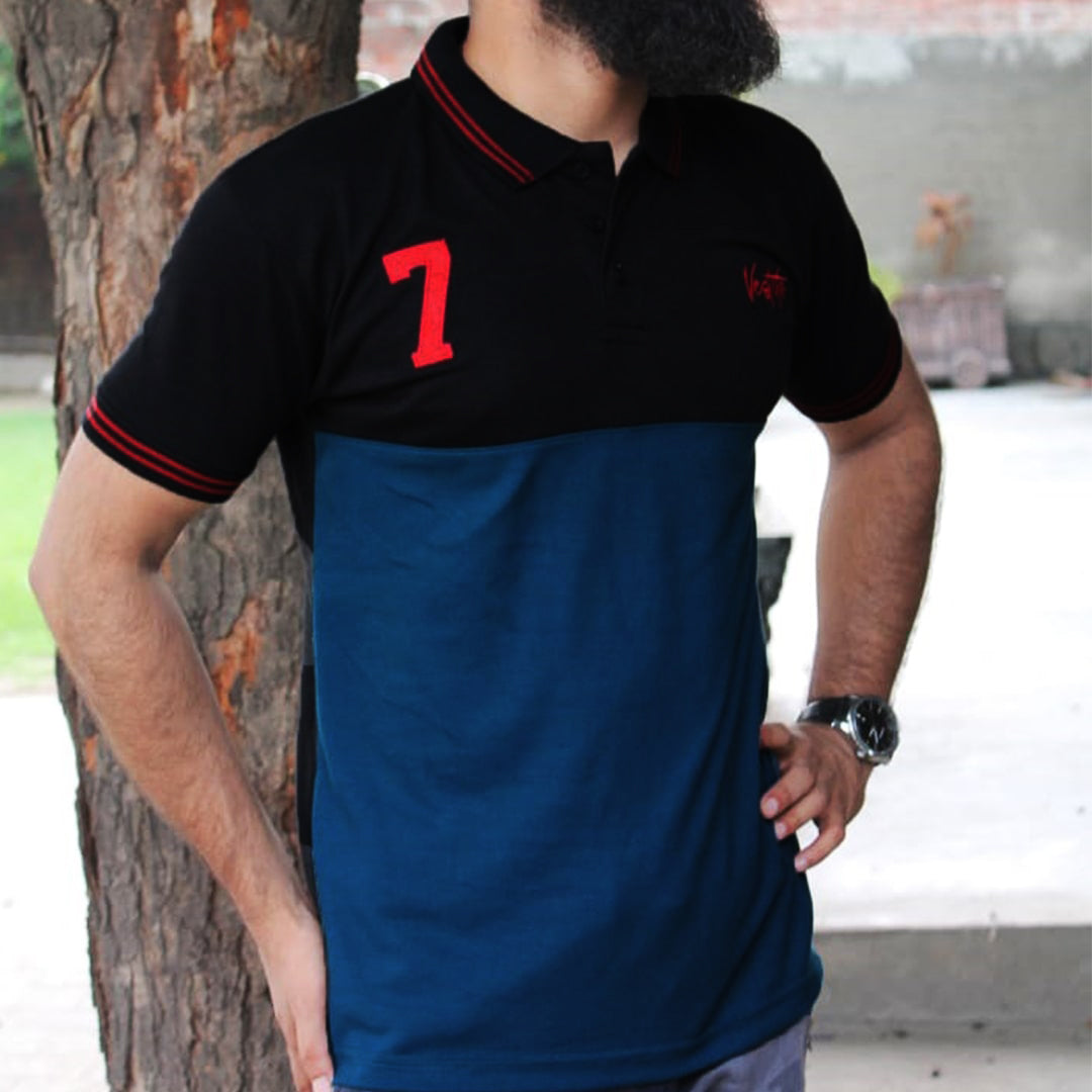 Men Polo Shirt Export Quality-BlackBlue