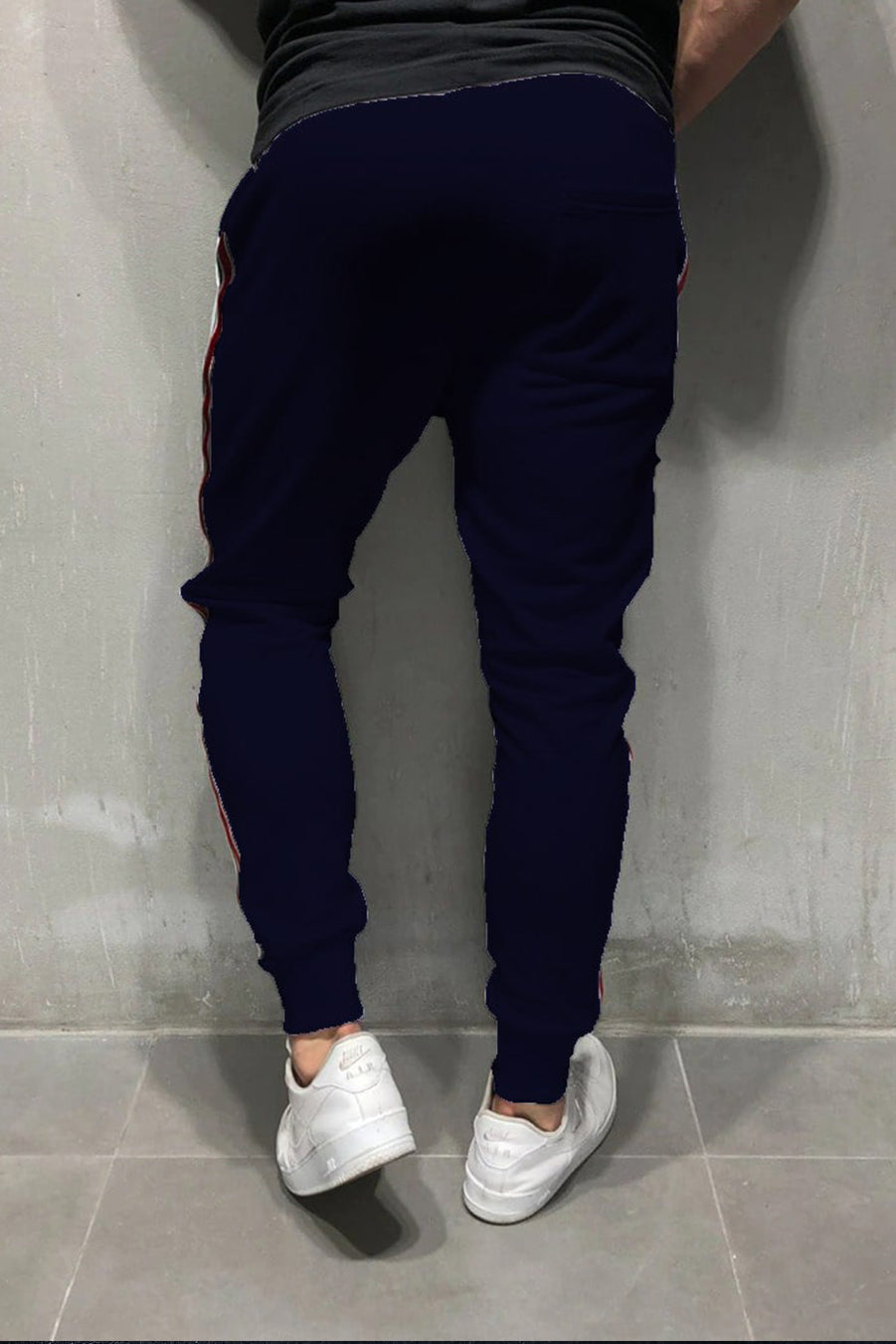 Casual Imported 1 Leg Panel Trouser Export Quality-Blue
