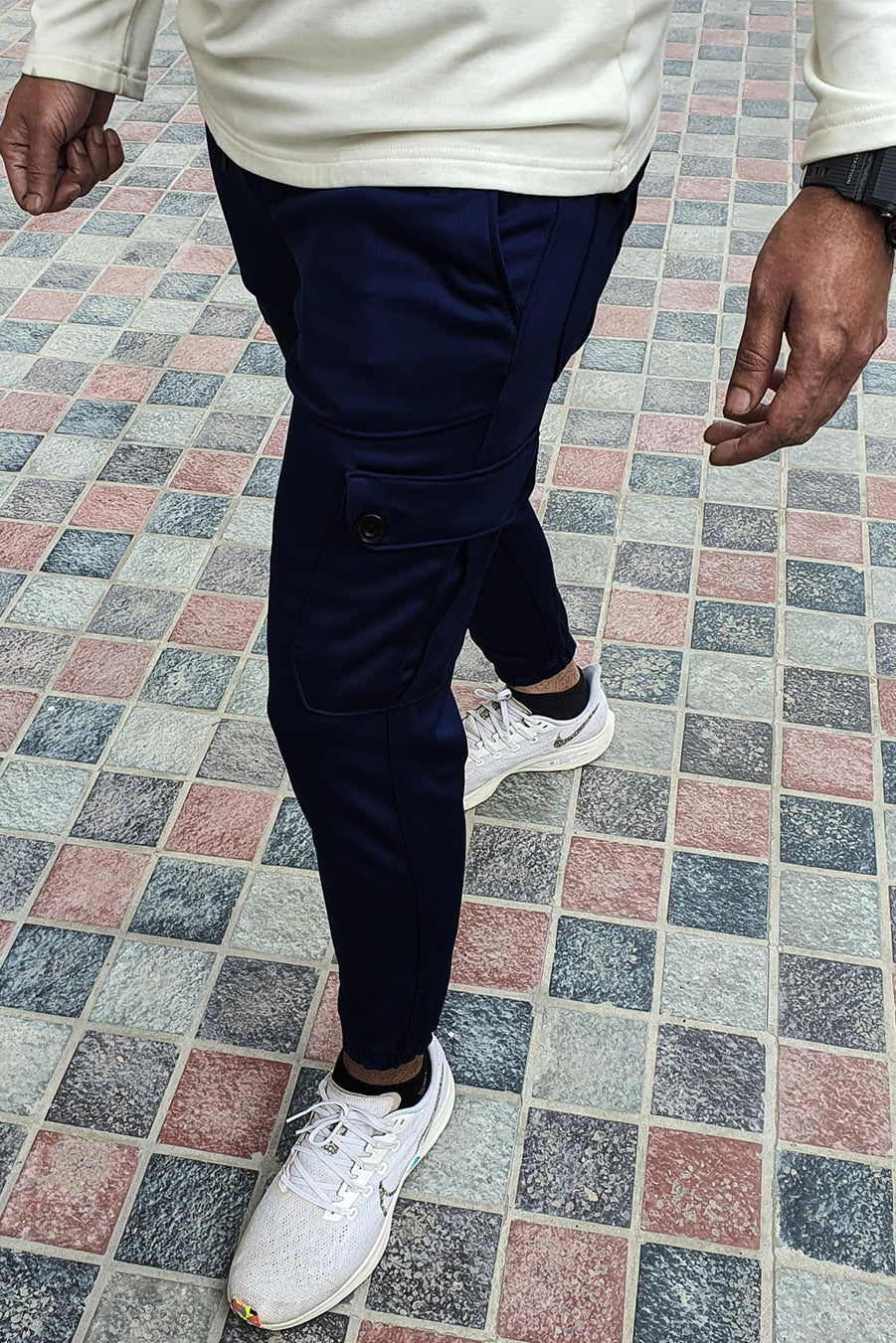 6 Pocket Cargo Trouser-Navy Blue