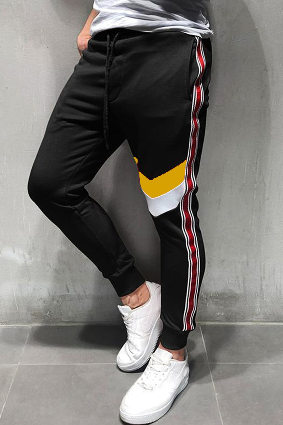 Casual Imported 1 Leg Panel Trouser Export Quality-Black