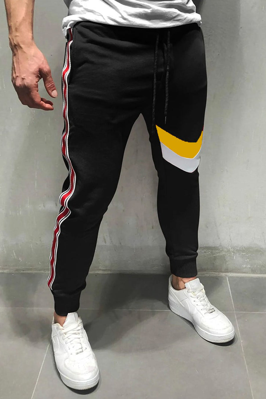 Casual Imported 1 Leg Panel Trouser Export Quality-Black