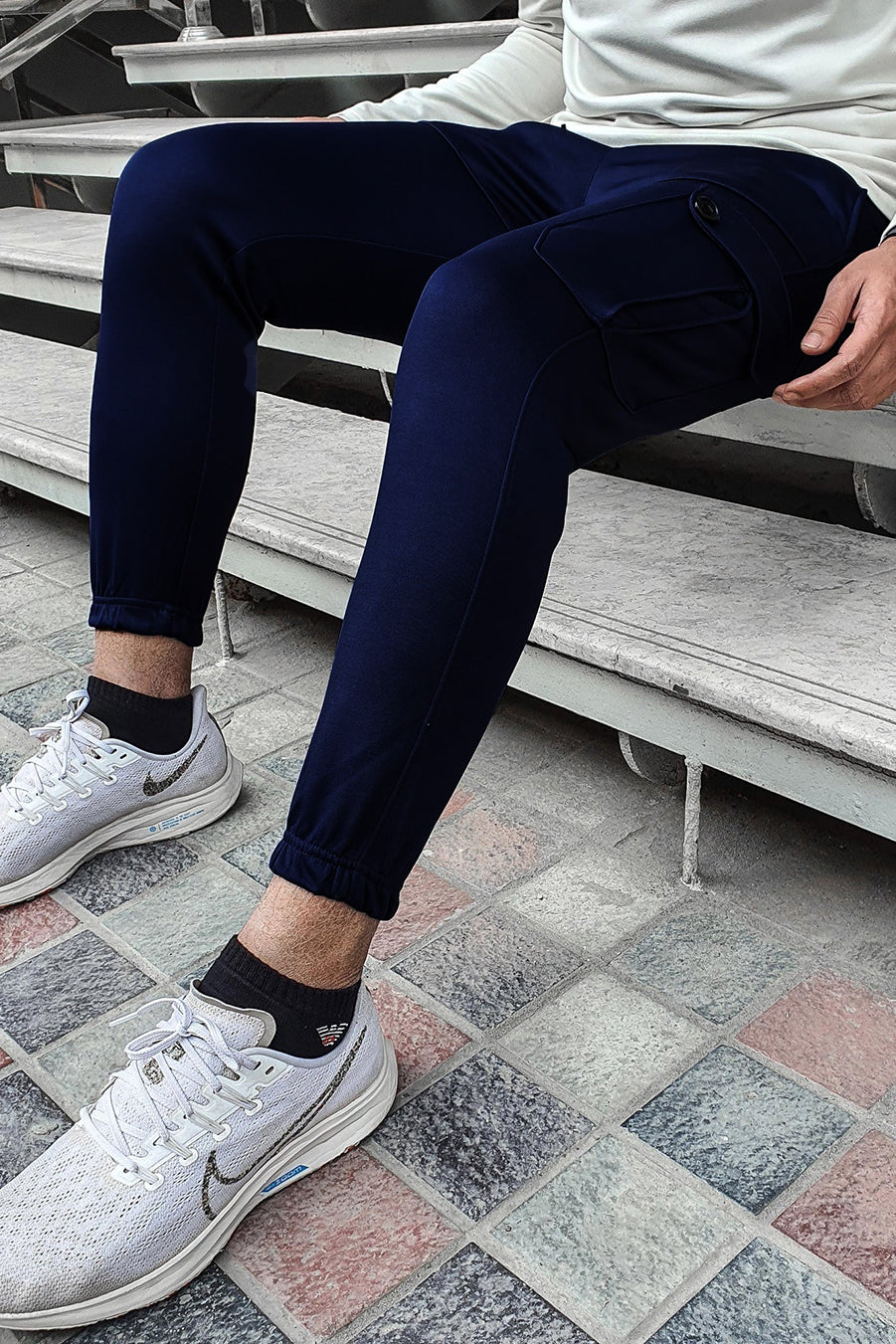 6 Pocket Cargo Trouser-Navy Blue