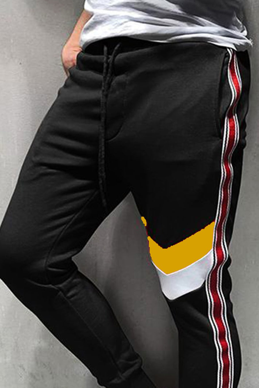 Casual Imported 1 Leg Panel Trouser Export Quality-Black
