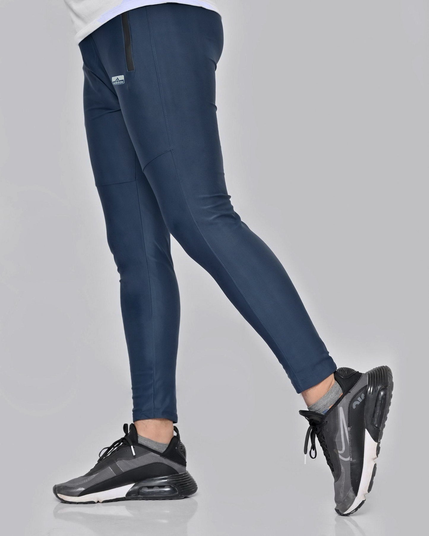 Men Casual Adidas Super Stretchable Imported Trouser-Blue Sea