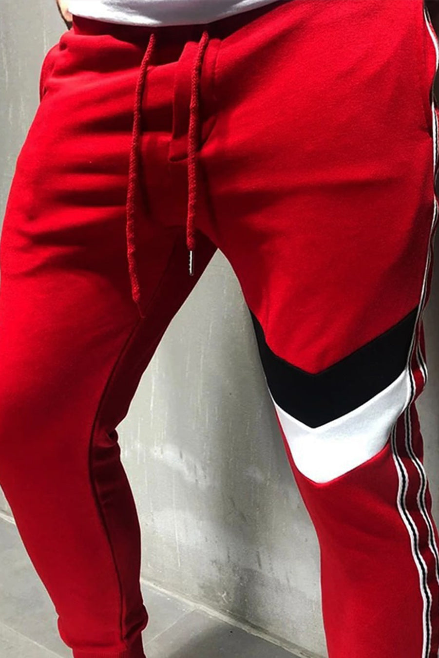 Casual Imported 1 Leg Panel Trouser Export Quality-Red