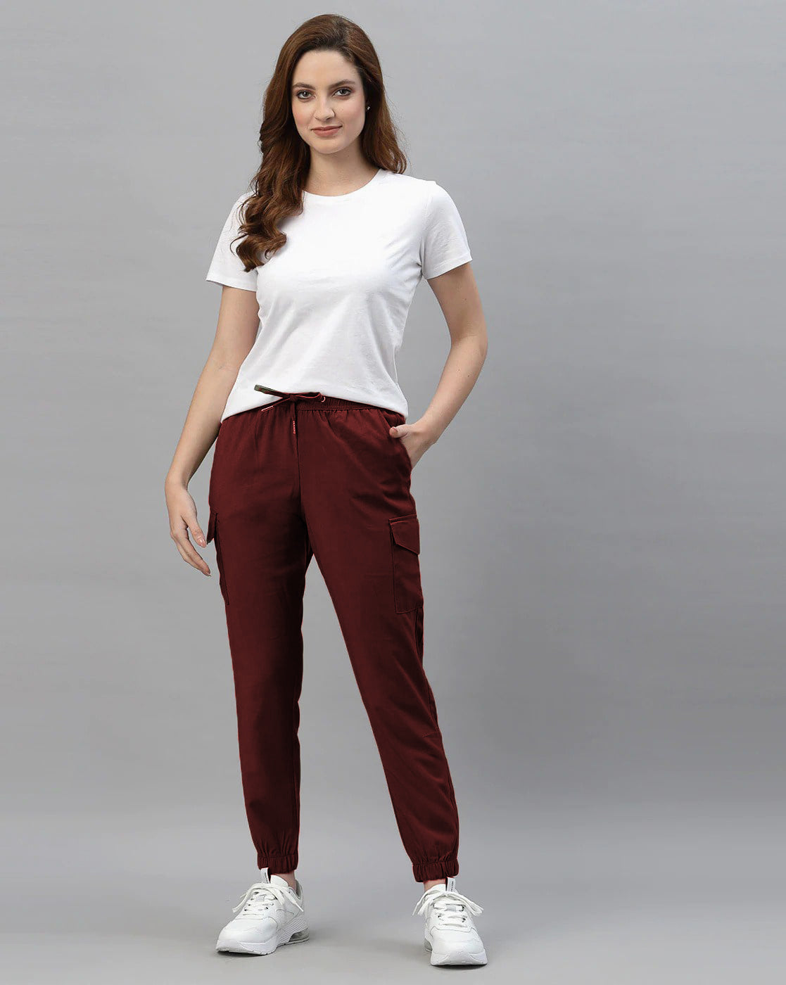 6 Pocket Cargo Trouser-Maroon
