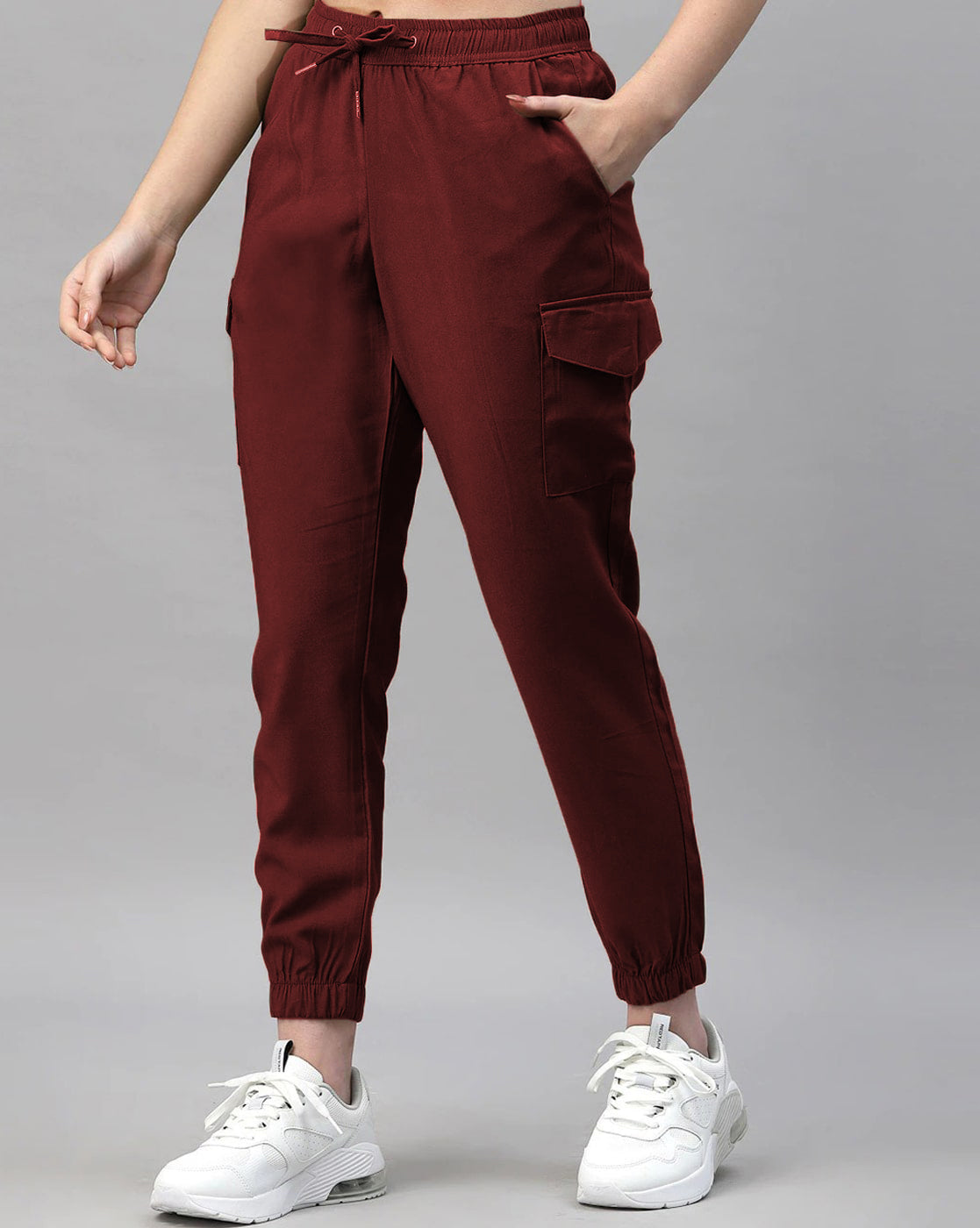 6 Pocket Cargo Trouser-Maroon