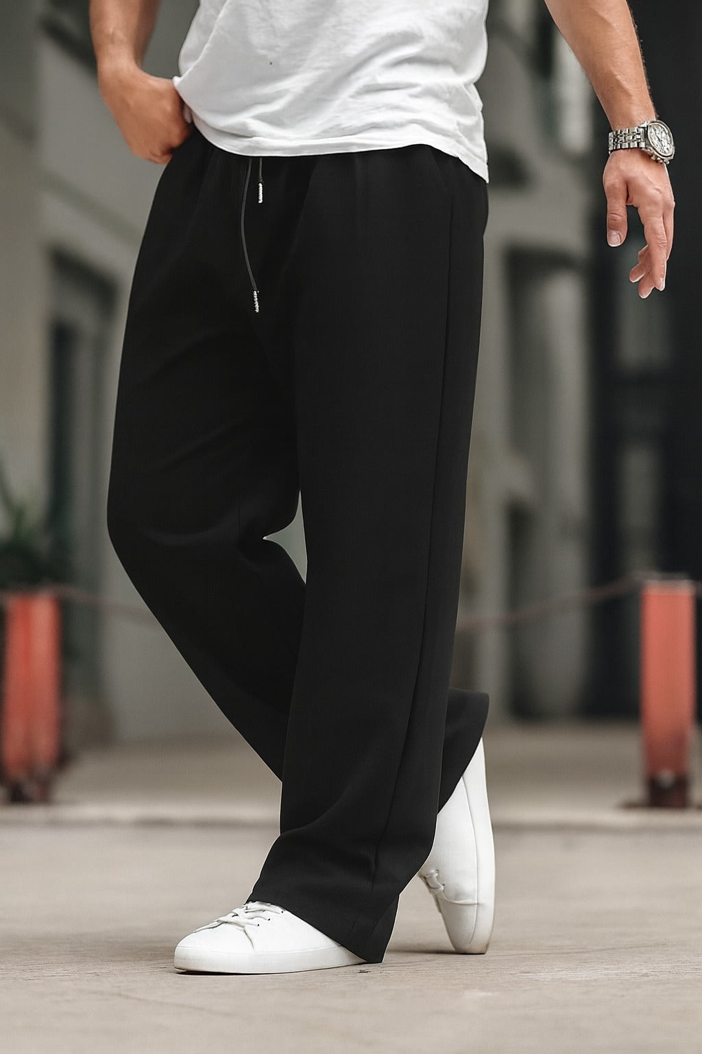 Imported Loose Bottom Trouser-Black