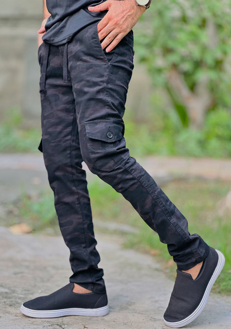 Men Cargo Camo Denim Cotton Pant