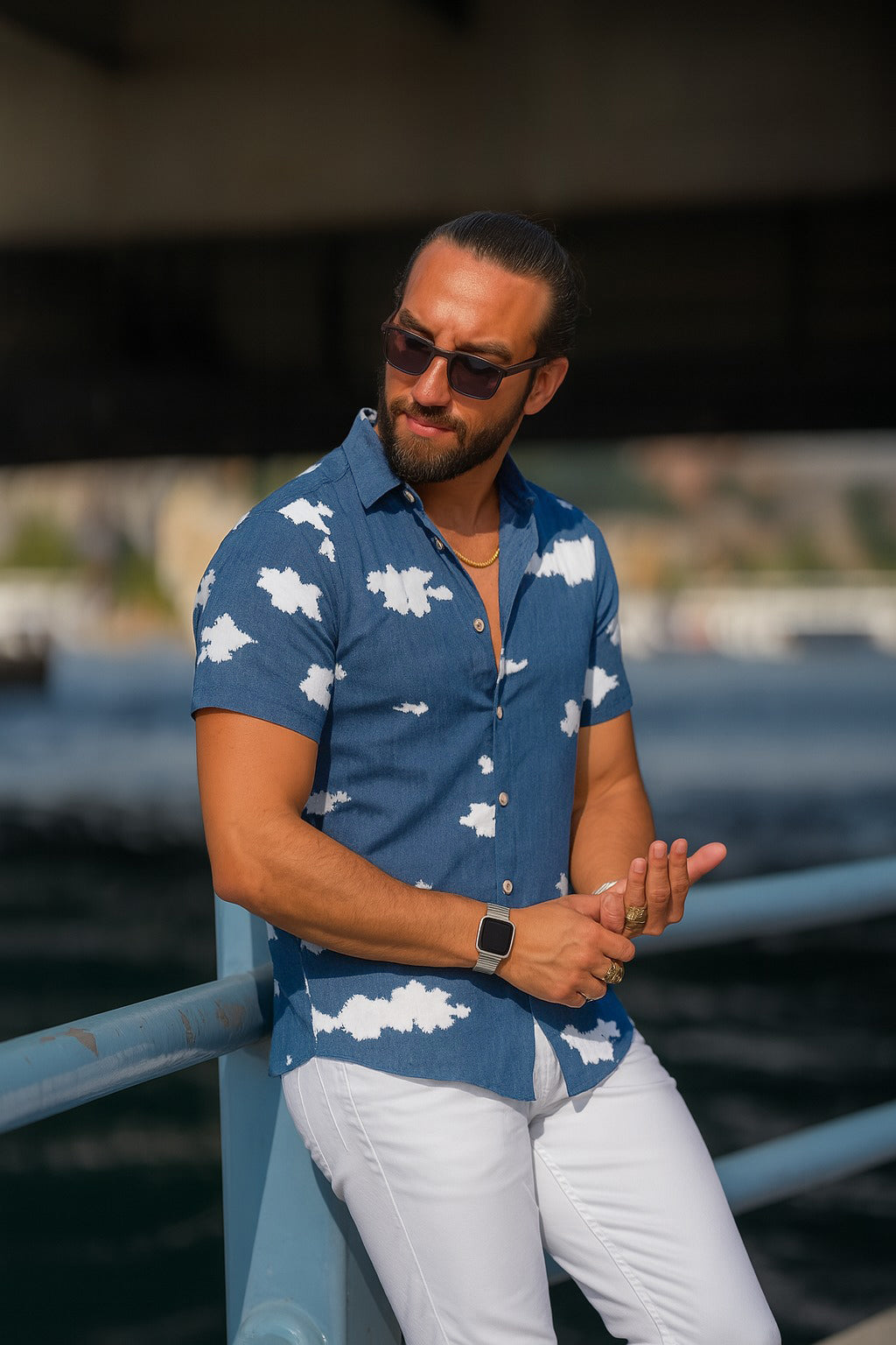 Half Sleeve- Linen Grey Tie Dye
