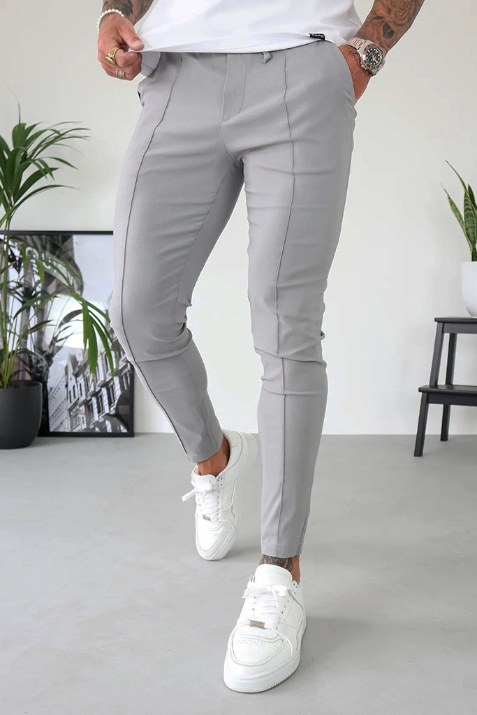 Slim Fit Front Panel Trouser Export Quality-Silver Grey