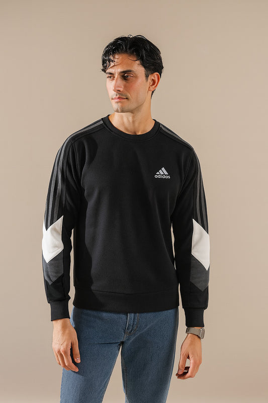 Casual Adidas Slimfit Sweatshirt Export Quality- Black