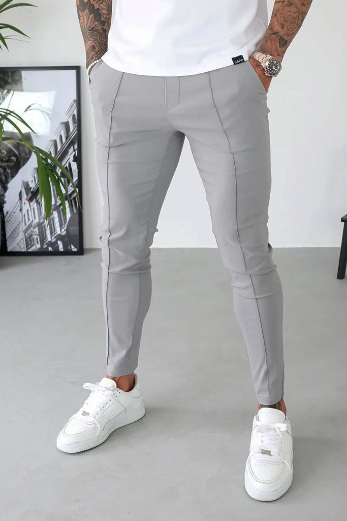 Slim Fit Front Panel Trouser Export Quality-Silver Grey