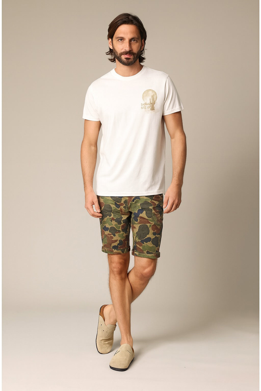 Solider Mix Tone Camouflaged Short