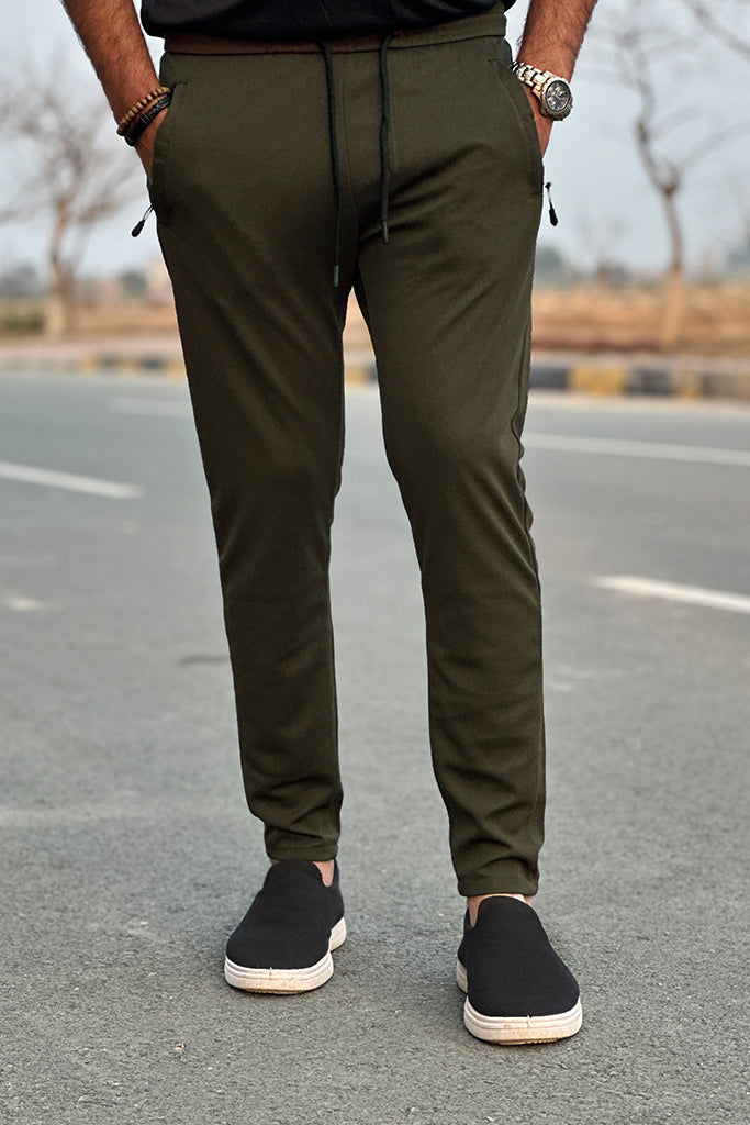 Smart Slim Fit Trouser Export Quality-Olive Green