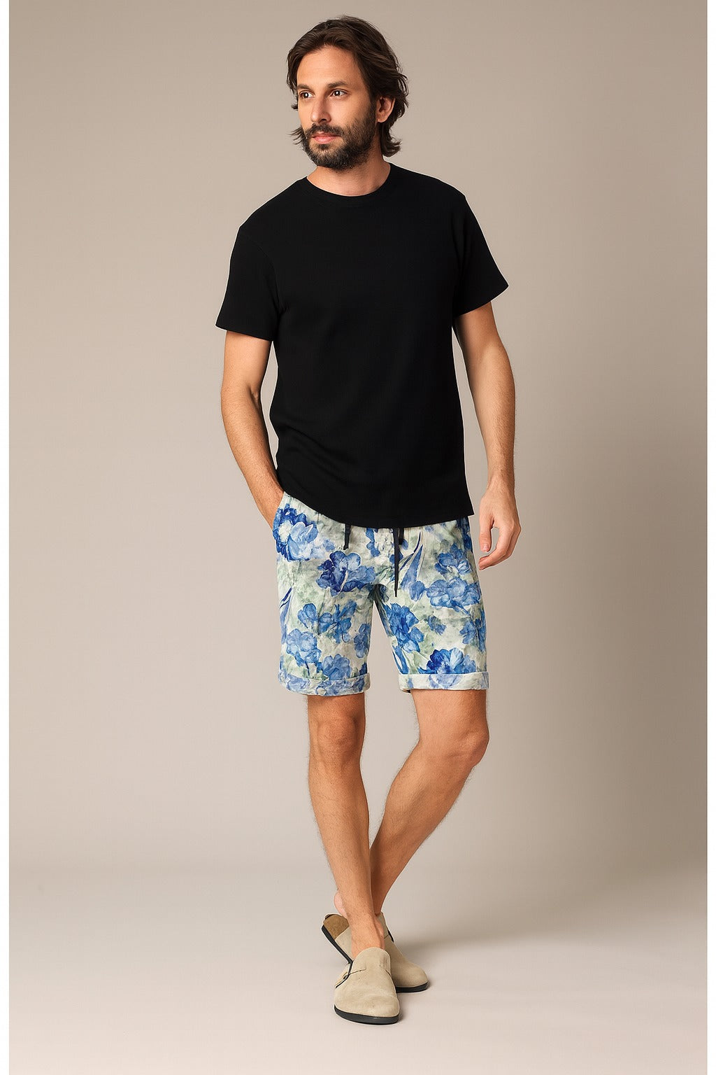 Mix Floral Bluish Camouflaged Short