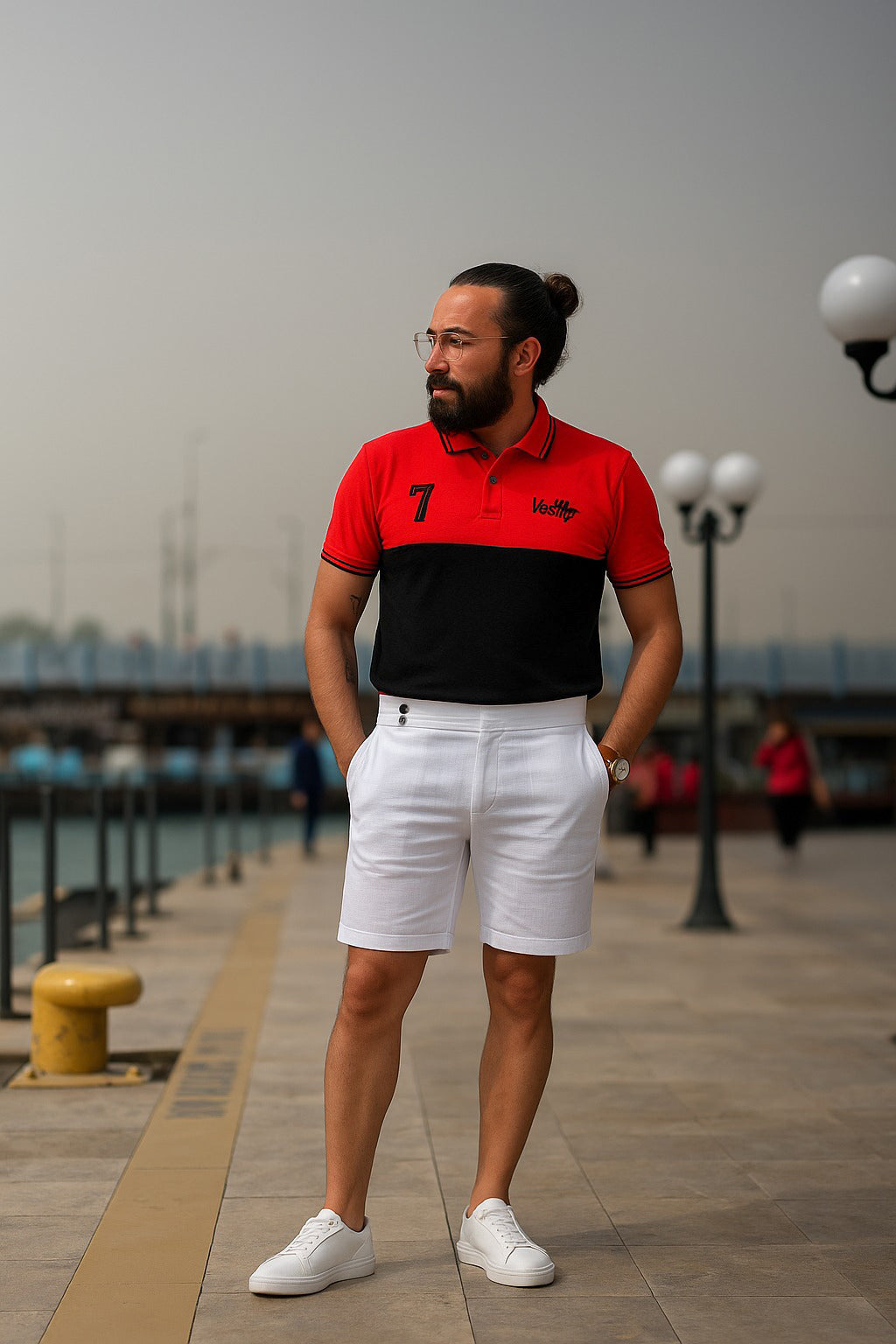 Men Polo Shirt Export Quality-RedBlack