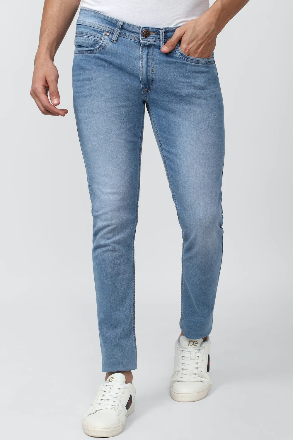 Men Ankle Fit Denim Blue Jeans
