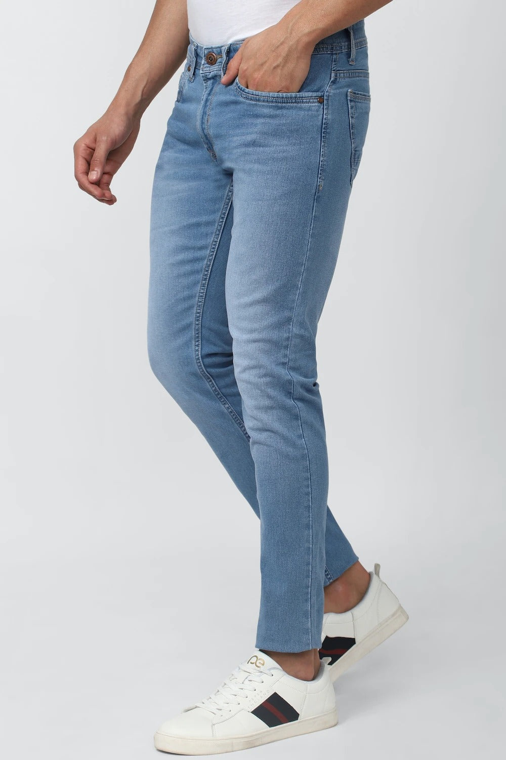 Men Ankle Fit Denim Blue Jeans