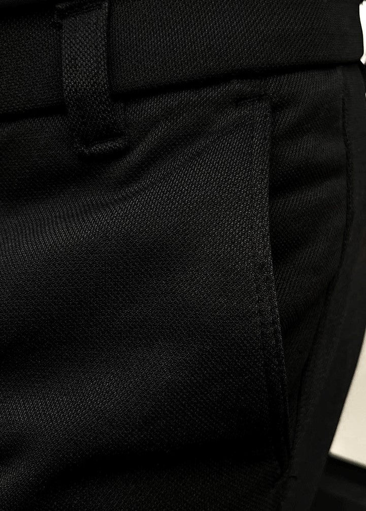 Self Texture Cotton Knitted Slim fit Pant-Black