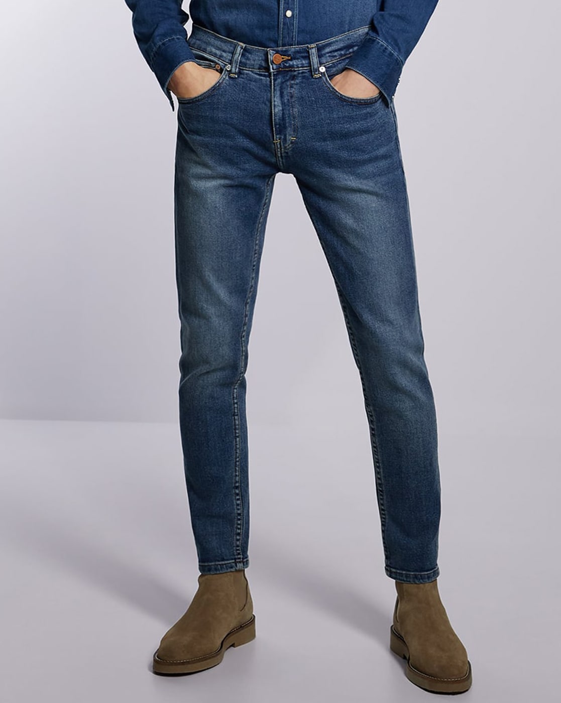 Ankle Fit Denim Blue Random Jeans