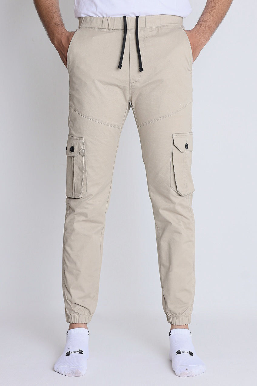 Cotton 6 Pocket Cargo Trouser-Sand