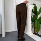 Self Texture Cotton Knitted Pant-Dark Brown