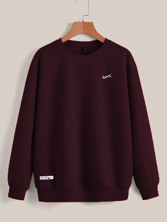 Casual Nike Sweatshirt Export Quality-Burgundy