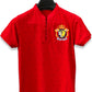 Men Round Neck Polo Shirt Export Quality-Red