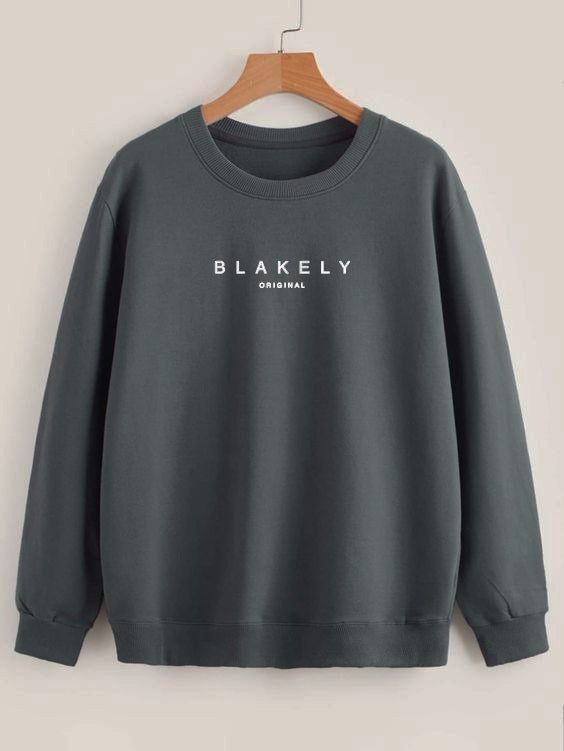 Casual Blakely Sweatshirt Export Quality-Charcoal Grey – IT Textile