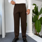 Self Texture Cotton Knitted Pant-Dark Brown