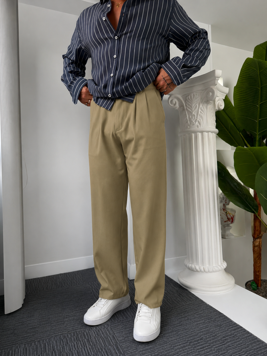 Self Texture Knitted Cotton Pant-Skin