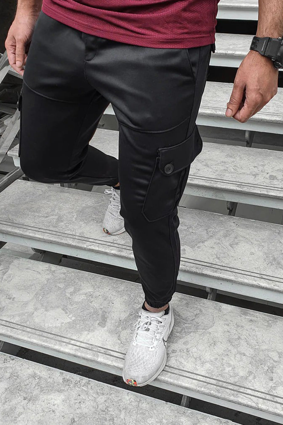 6 Pocket Cargo Trouser-Black