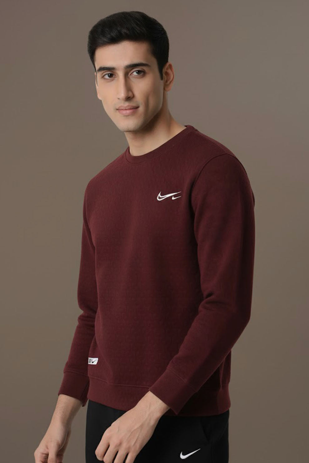 Casual Nike Sweatshirt Export Quality-Burgundy