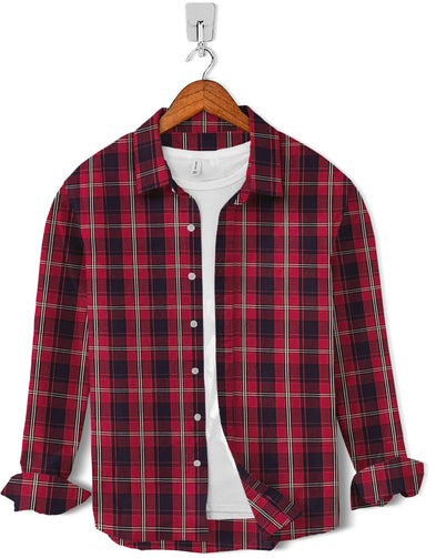 Casual Shirt- Navy Red Check