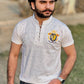 Men Round Neck Polo Shirt Export Quality-White