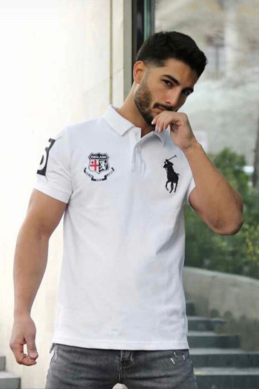 Men Polo Shirt Export Quality- White