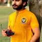 Men Round Neck Polo Shirt Export Quality-Yellow