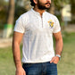 Men Round Neck Polo Shirt Export Quality-White