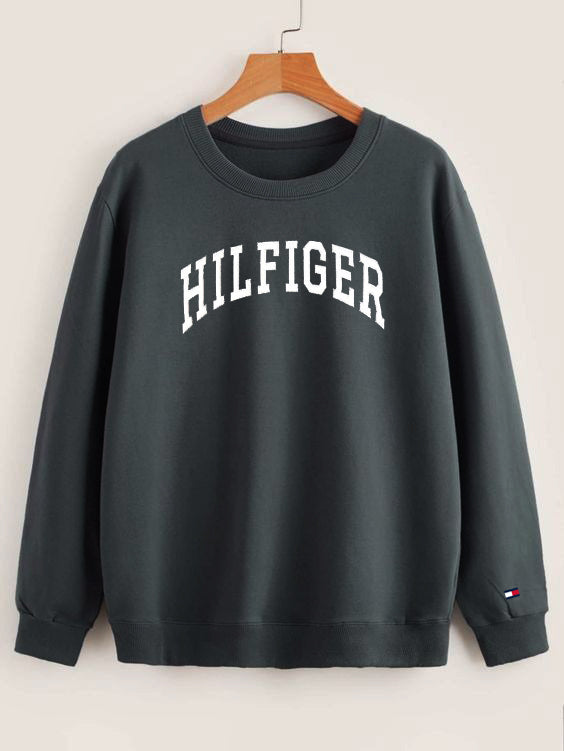 Casual Tommy Hilfiger Sweatshirt Export Quality-Dark Grey