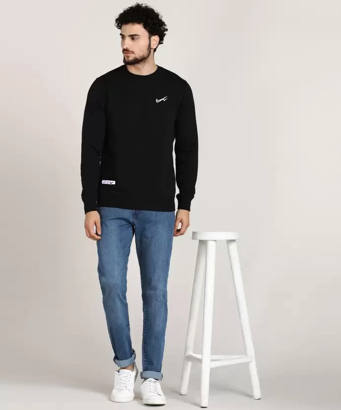 Casual Nike Sweatshirt Export Quality-Black