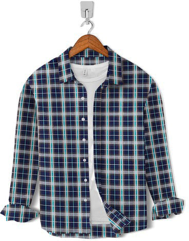 Casual Shirt- Navy Frozi Line Check