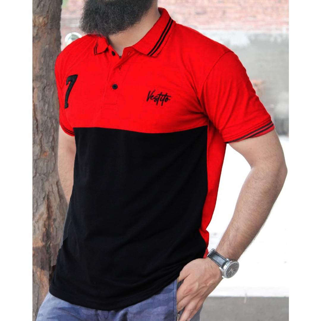 Men Polo Shirt Export Quality-RedBlack