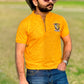 Men Round Neck Polo Shirt Export Quality-Yellow