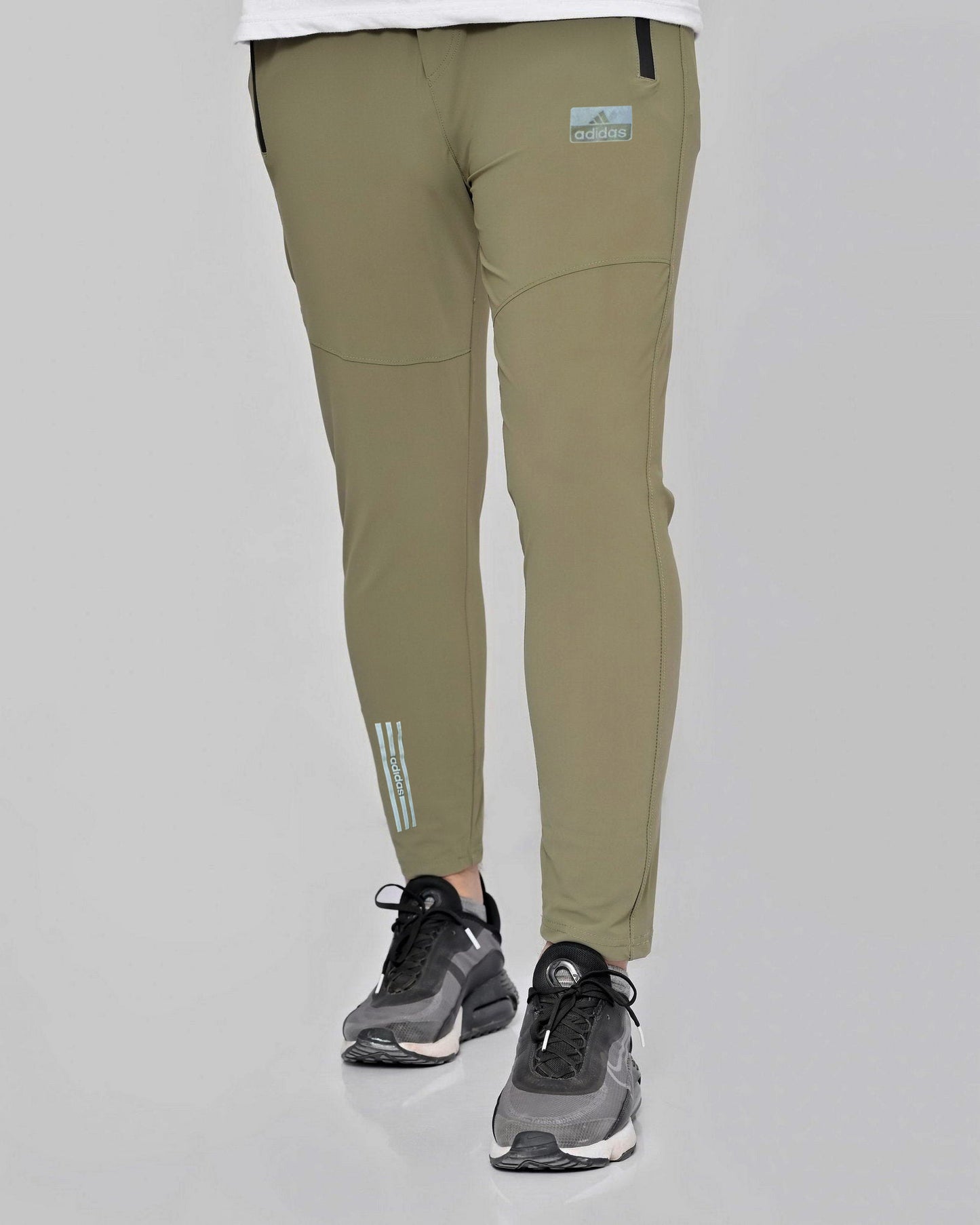 Men Casual Adidas Super Stretchable Imported Trouser-Solider Green